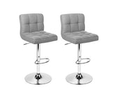 Set of 2 Fabric Bar Stools - Grey